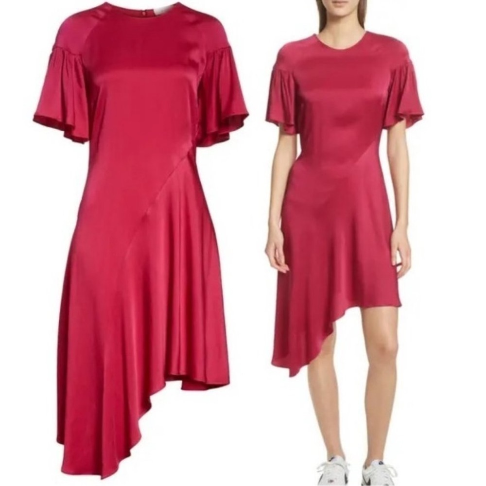 A.L.C. Tilly Asymmetrical Dress Berry size 0